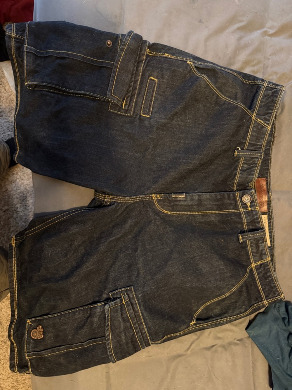 Underground Men's Dark Blue Denim Cargo Shorts